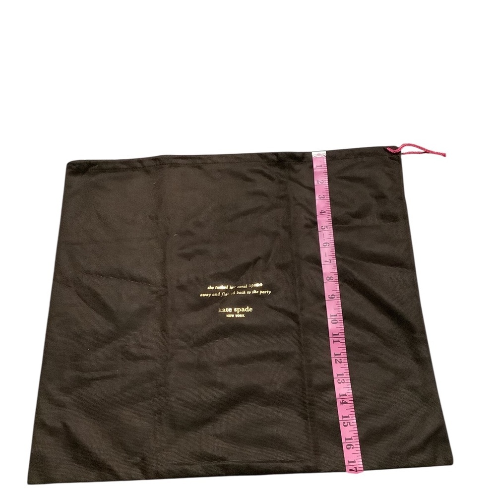 kate spade black dust pouch with pink drawstring